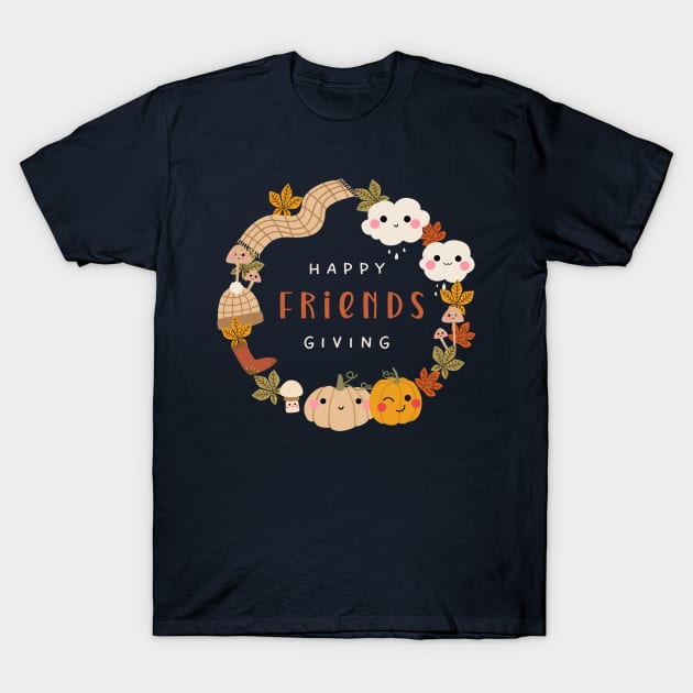 Happy Friendsgiving T-Shirt by Enriched by Art